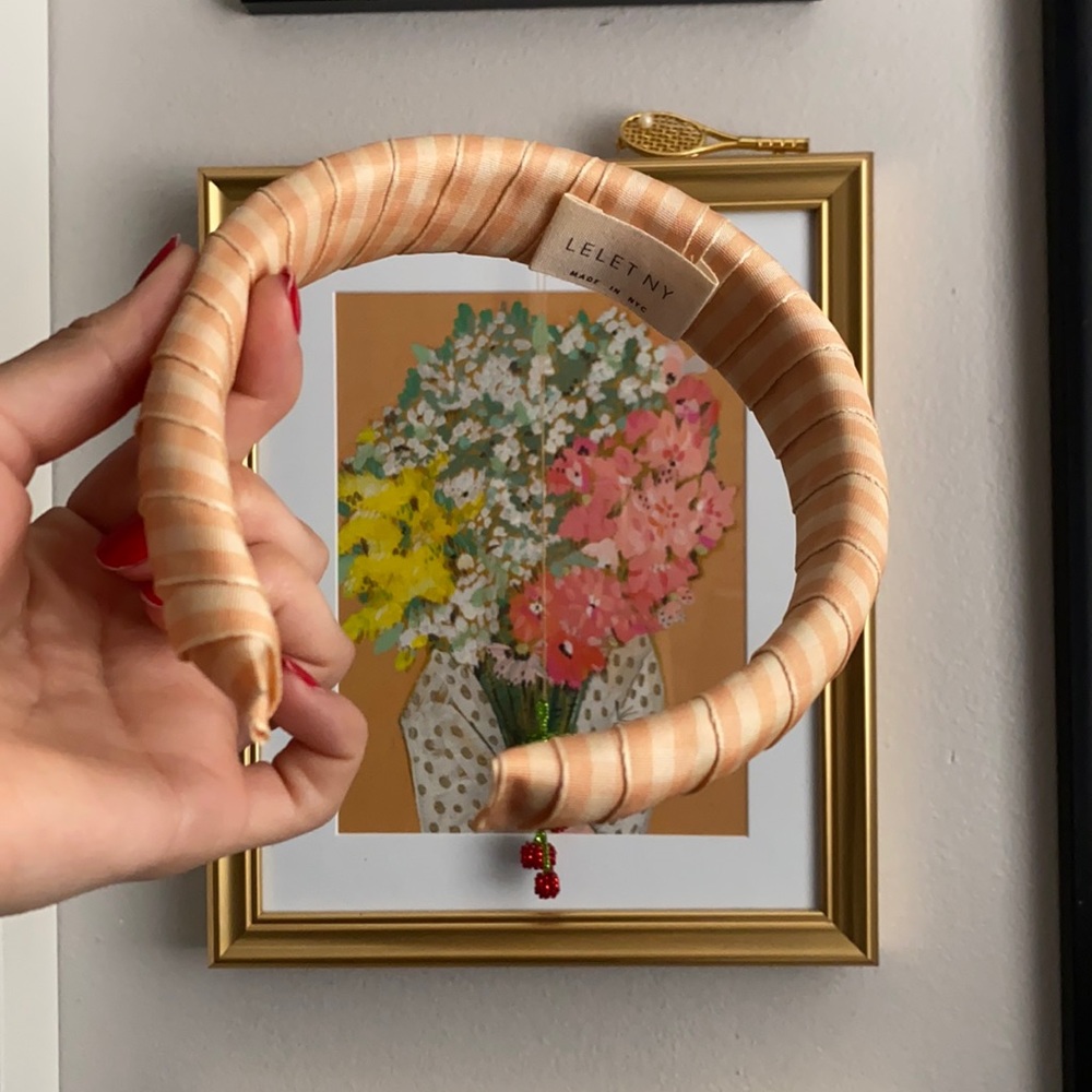 Lelet NY Picnic Petite Padded Headband. Peach.